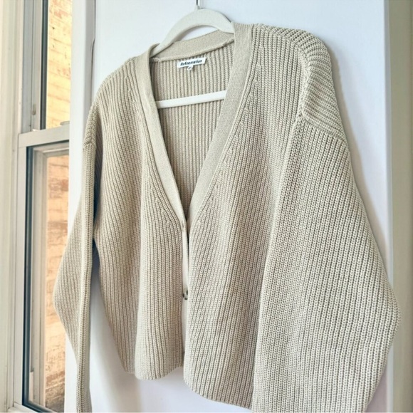 Reformation Jessa Knit Cardigan Sweater 100% Cotton Cream Small - Picture 4 of 11